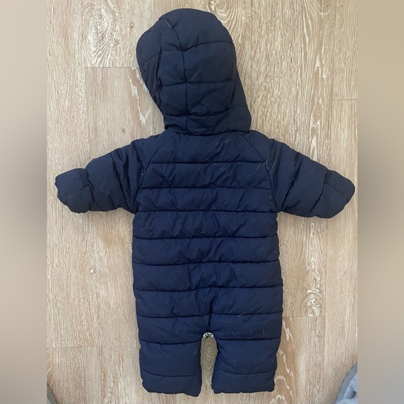 Nike Baby Navy Blue Fleece Lined Puffer Snowsuit Zip Front Hooded Snaps; 0-3 mon - Picture 6 of 8